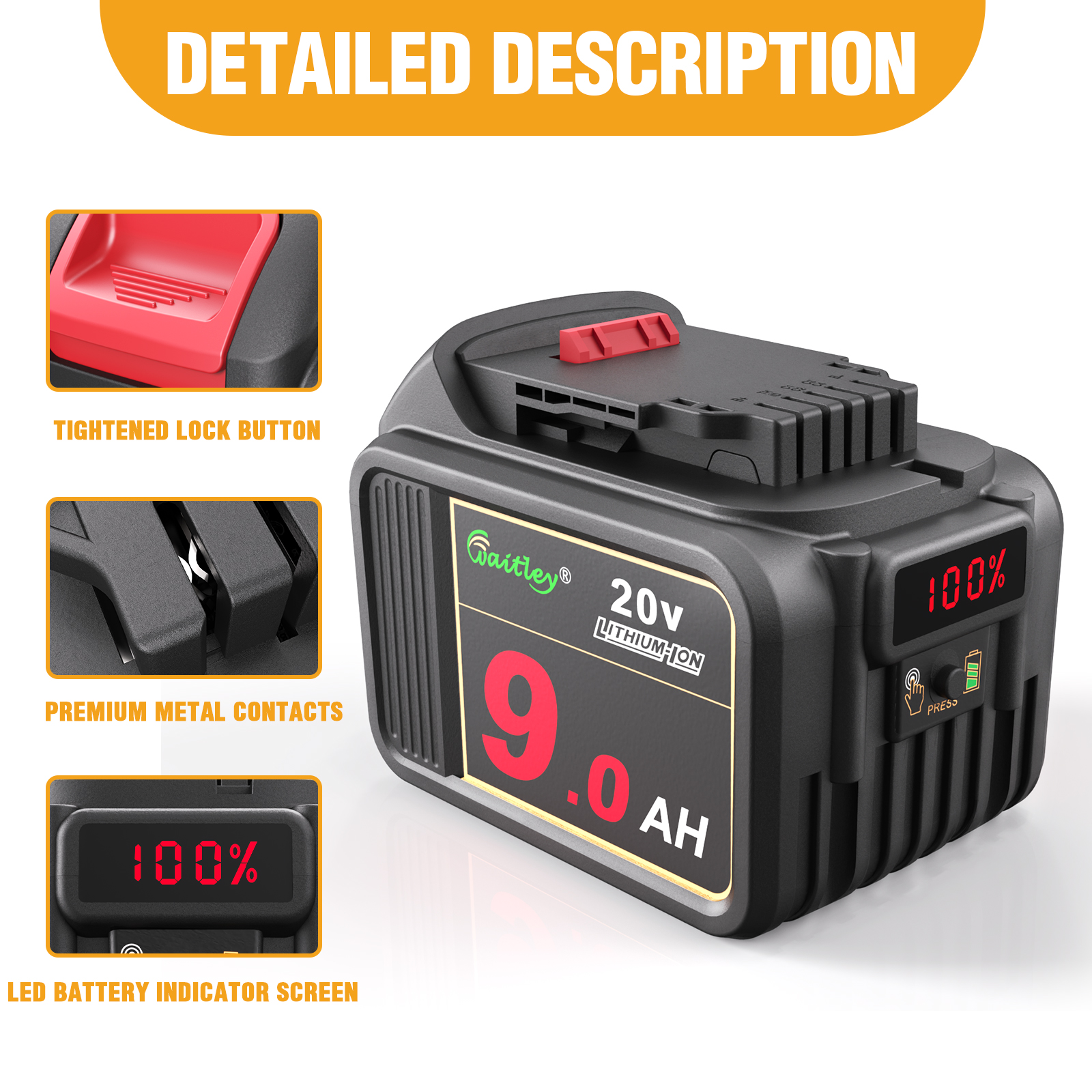 WTL DCB209(9.0Ah) Power tool battery