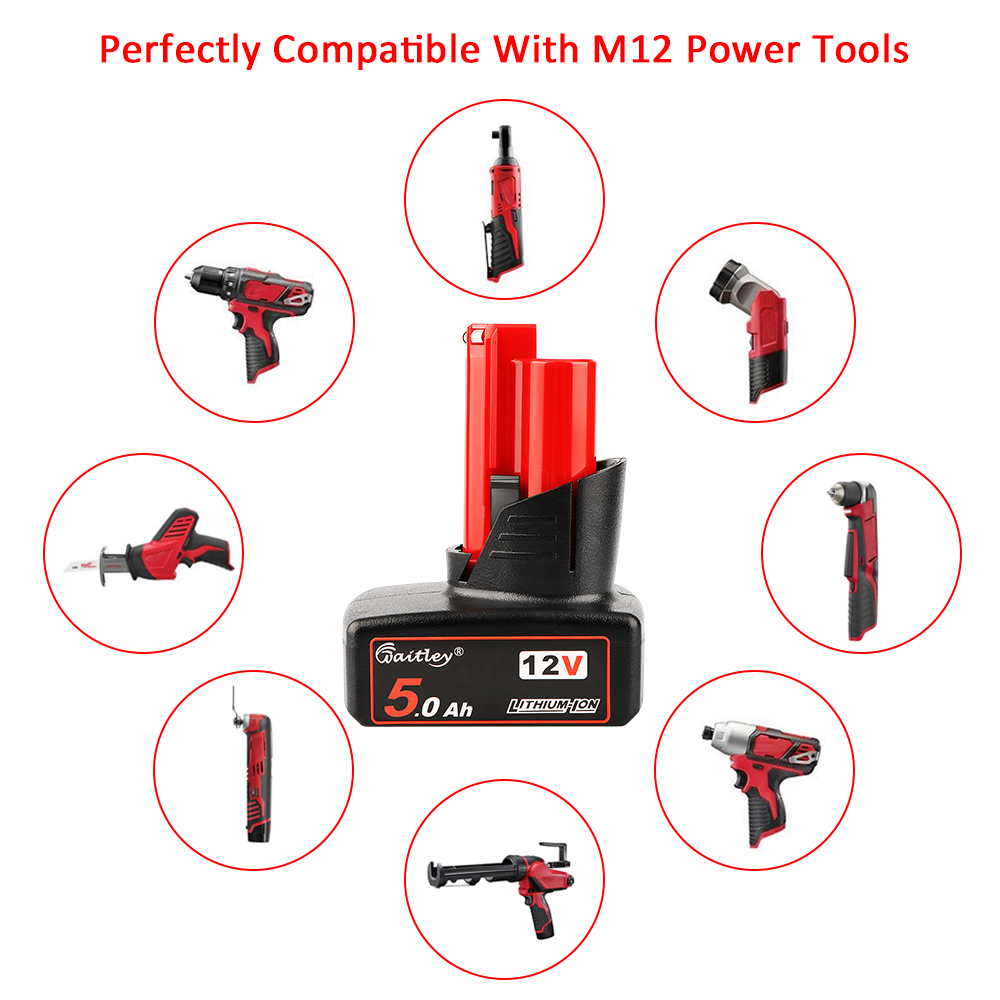 威特利 M12 (5.0Ah) 电动工具电池